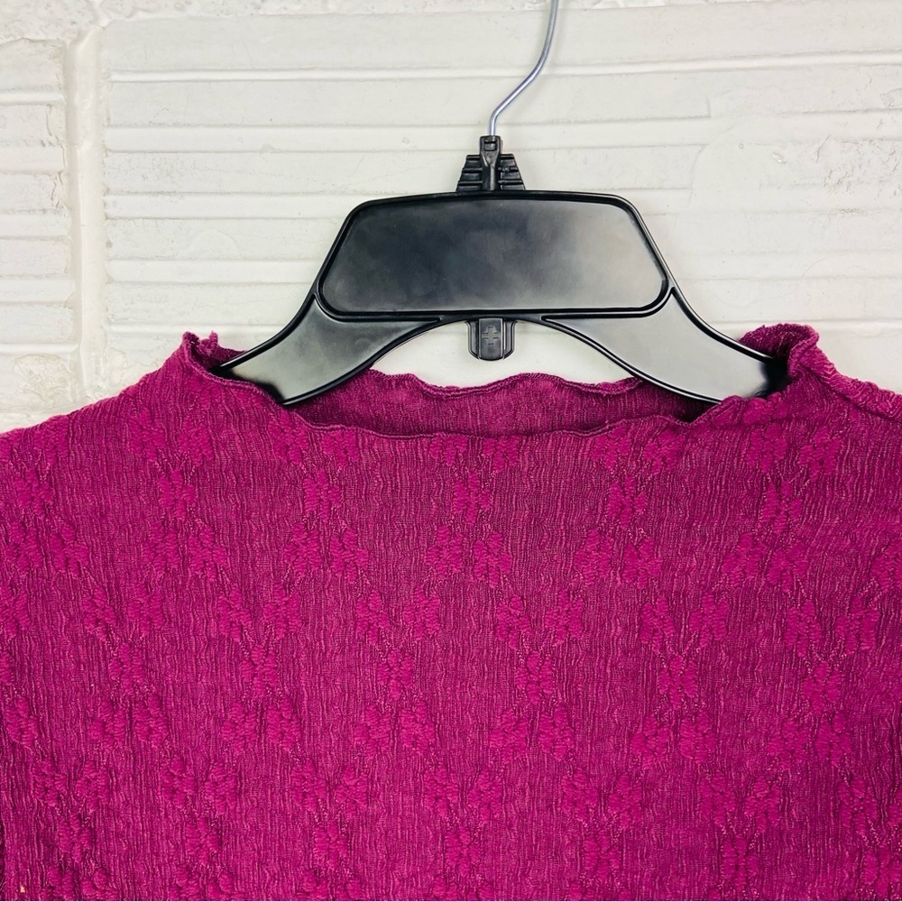 SHEIN mock neck purple Long Sleeve lace Top size medium - Picture 4 of 7